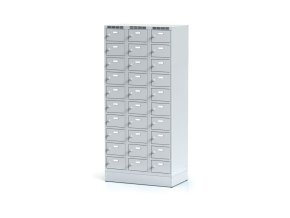 satni skrinka s uloznymi boxy na soklu 30 boxu 1920 x 900 x 500 mm cylindricky zamek sede dvere 11654