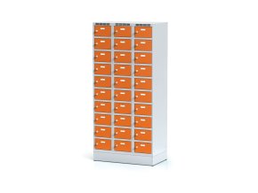 satni skrinka s uloznymi boxy na soklu 30 boxu 1920 x 900 x 500 mm cylindricky zamek oranzove dvere 11666