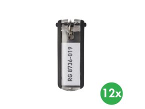 KEY CLIP klíčenka, 12 ks, černá