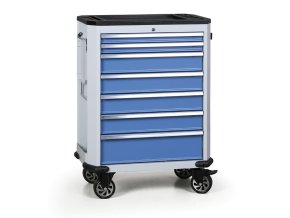 pojizdny dilensky vozik na naradi expert vcetne naradi 7 zasuvek modra 12896