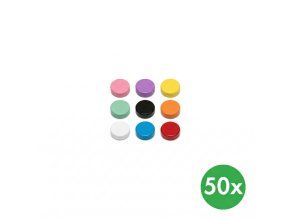 sada magnetu pro popisovaci tabule prumer 30 mm mix barev 50 ks 145940