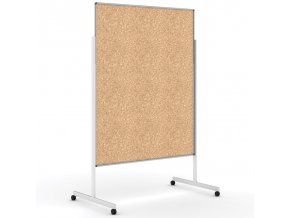 Informační a moderační tabule na kolečkách, paraván, 1200 x 1500 mm, korek