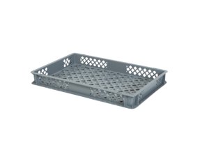 Plastová přepravka na ovoce a zeleninu 600 x 400 x 70 mm, šedá