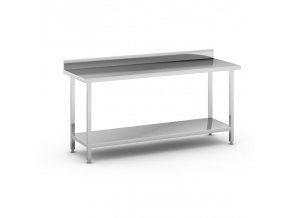 nerezovy pracovni stul s polici a ohradkou 1800 x 600 x 850 mm 14314