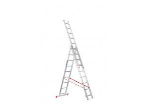Hliníkový trojdílný výsuvný žebřík VENBOS HOBBY, 3x9 příček, 5,36 m