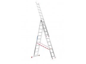 hlinikovy trojdilny vysuvny zebrik venbos hobby 3x11 pricek 6 75 m 14477