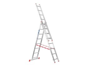 Hliníkový trojdílný výsuvný žebřík VENBOS HOBBY, 3x8 příček, 4,52 m
