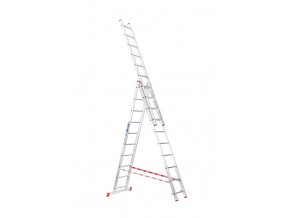 Hliníkový trojdílný výsuvný žebřík VENBOS HOBBY, 3x10 příček, 6,21 m