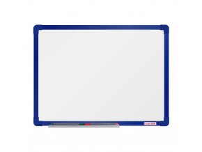 Bílá magnetická popisovací tabule boardOK 600 x 450 mm, modrý rám