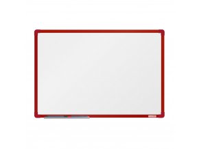 Bílá magnetická popisovací tabule boardOK, 600 x 900 mm, červený rám