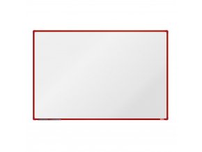 Bílá magnetická popisovací tabule boardOK, 1800 x 1200 mm, červený rám