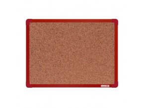 Korková nástěnka boardOK v hliníkovém rámu, 600 x 450 mm, červený rám