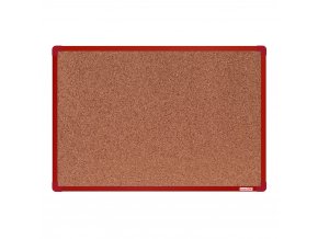 Korková nástěnka boardOK v hliníkovém rámu, 600 x 900 mm, červený rám