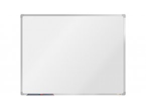 Bílá magnetická popisovací tabule s keramickým povrchem boardOK, 1200 x 900 mm, eloxovaný rám