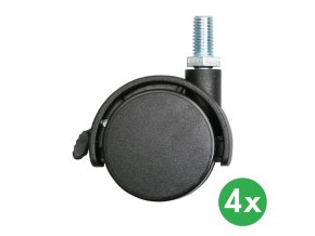 Sada 4 koleček k regálům, 38 mm, 15 kg