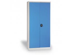 Dílenská policová skříň na nářadí KOVONA JUMBO, 4 police, svařovaná, 950 x 800 x 1950 mm, šedá / modrá