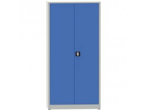 Dílenská policová skříň na nářadí KOVONA JUMBO, 4 police, svařovaná, 950 x 600 x 1950 mm, šedá / modrá