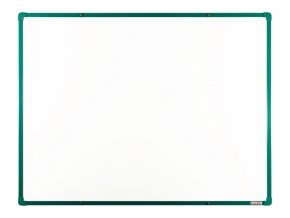 bila magneticka popisovaci tabule s keramickym povrchem boardok 1200 x 900 mm zeleny ram 16427