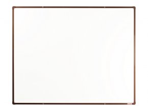 bila magneticka popisovaci tabule s keramickym povrchem boardok 1500 x 1200 mm hnedy ram 16436