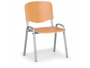 Dřevěná židle ISO, buk, konstrukce šedá, nosnost 120 kg