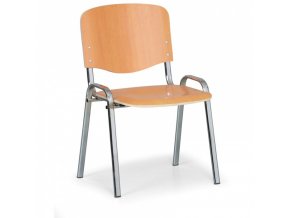 Dřevěná židle ISO, buk, konstrukce chromovaná, nosnost 120 kg