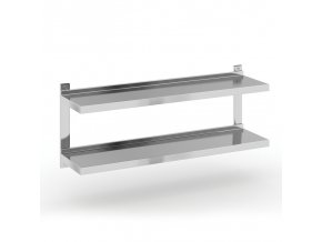 dvojita nastenna nerezova police 1200 x 300 mm 93972