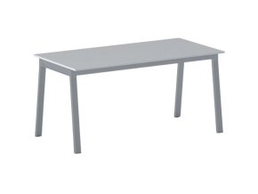 Jednací kancelářský stůl PRIMO BASIC, 160x80 cm, šedostříbrná podnož, šedá