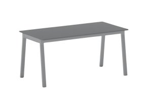 Jednací kancelářský stůl PRIMO BASIC, 160x80 cm, šedostříbrná podnož, grafit