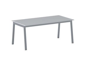 Jednací kancelářský stůl PRIMO BASIC, 180x90 cm, šedostříbrná podnož, šedá