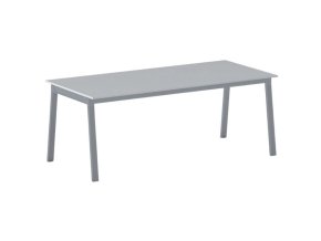 Jednací kancelářský stůl PRIMO BASIC, 200x90 cm, šedostříbrná podnož, šedá
