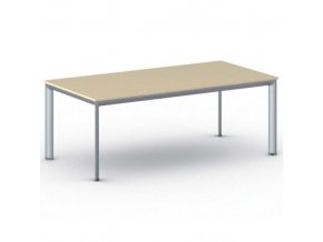 Kancelářský stůl PRIMO INVITATION, šedostříbrná podnož 2000 x 1000 mm, bříza