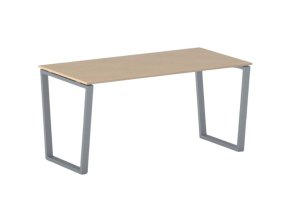 Kancelářský stůl PRIMO IMPRESS, 160x80 cm, šedostříbrná podnož, buk
