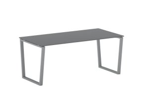 Kancelářský stůl PRIMO IMPRESS, 180x90 cm, šedostříbrná podnož, grafit