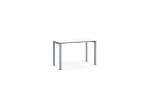 Stůl PRIMO SQUARE se šedostříbrnou podnoží 1200 x 600 x 750 mm, bílá