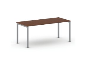Jednací kancelářský stůl PRIMO SQUARE, 180x80 cm, šedostříbrná podnož, třešeň