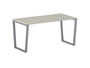 Kancelářský stůl PRIMO IMPRESS, 160x80 cm, šedostříbrná podnož, dub přírodní