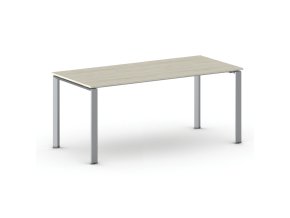 Jednací kancelářský stůl PRIMO INFINITY, 180x90 cm, šedostříbrná podnož, dub přírodní