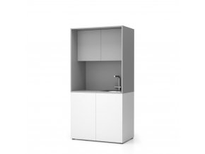 Kuchyňka NIKA se dřezem a baterií 1000 x 600 x 2000 mm, šedá, pravé
