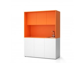 kuchynka nika se drezem a baterii 1481 x 600 x 2000 mm oranzova prave 16947