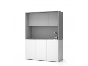 Kuchyňka NIKA se dřezem a baterií 1481 x 600 x 2000 mm, šedá, pravé