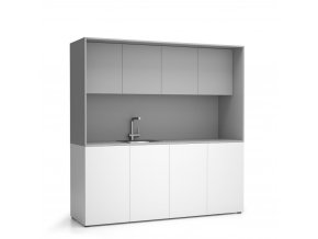 Kuchyňka NIKA se dřezem a baterií 1963 x 600 x 2000 mm, šedá, levé
