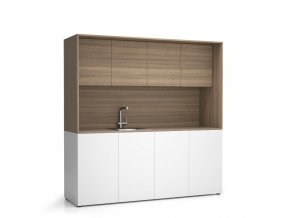 Kuchyňka NIKA se dřezem a baterií 1963 x 600 x 2000 mm, dub přírodní, levé