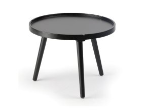 Odkládací stolek z MDF, průměr 50 cm, černý
