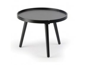 Odkládací stolek z MDF, průměr 500 mm, černý