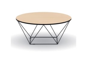 Kulatý konferenční stůl WIRE, průměr 105 cm, buk