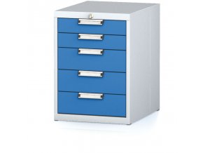 dilensky zasuvkovy box na naradi mechanic 5 zasuvek 480 x 600 x 662 mm modre dvere 18065