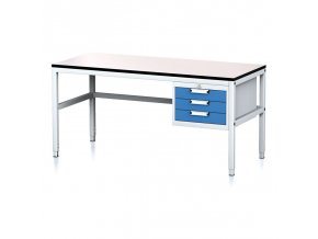nastavitelny dilensky stul mechanic ii 3 zasuvkovy box na naradi 1600x700x745 985 mm seda modra 18034