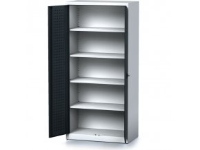 policova dilenska skrin 2 dverova mechanic 4 police 920 x 500 x 1950 mm antracitove dvere 17023