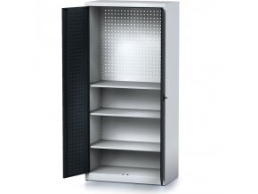 policova dilenska skrin 2 dverova mechanic 3 police 920 x 500 x 1950 mm antracitove dvere 17187