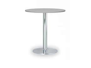 Konferenční stolek FILIP II, průměr 80 cm, chromovaná podnož, šedá